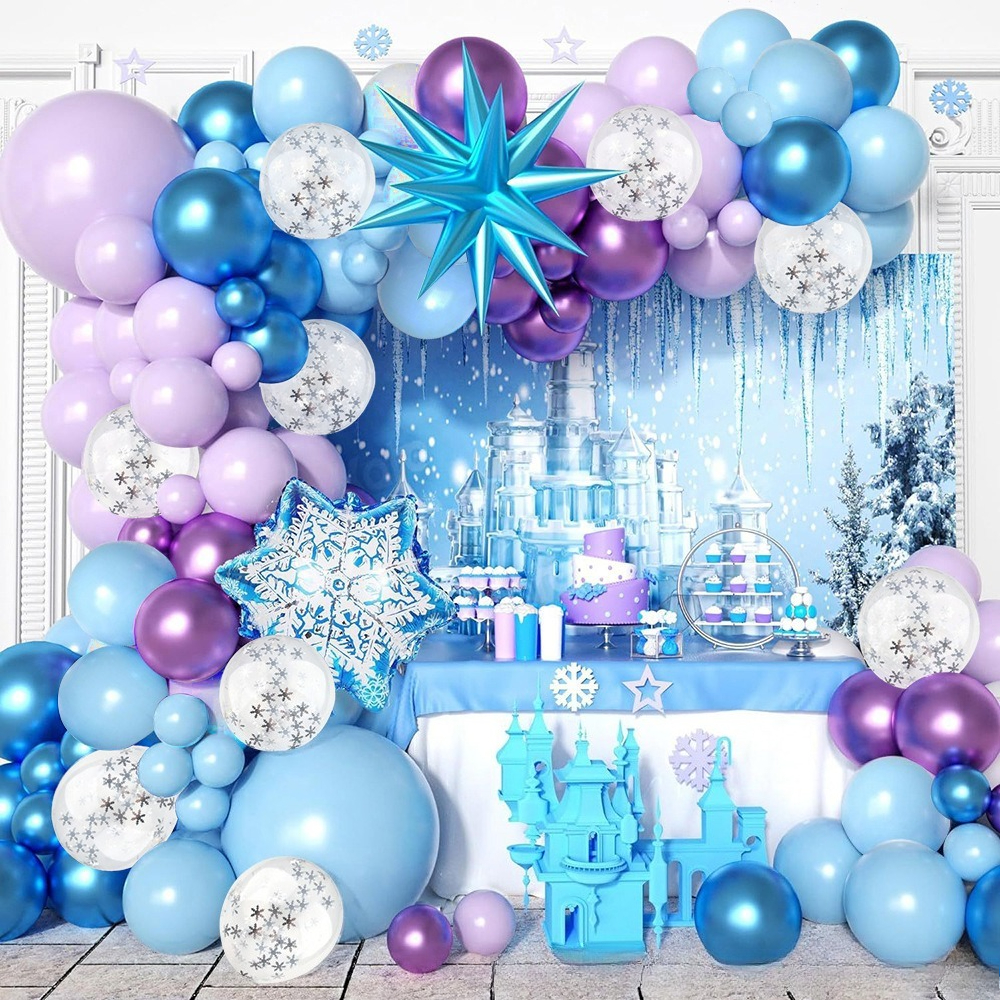 겨울 원더랜드 눈송이 풍선 가랜드 아치 키트 메탈릭 블 - Balloon Arch Kit 리뷰 및 가격