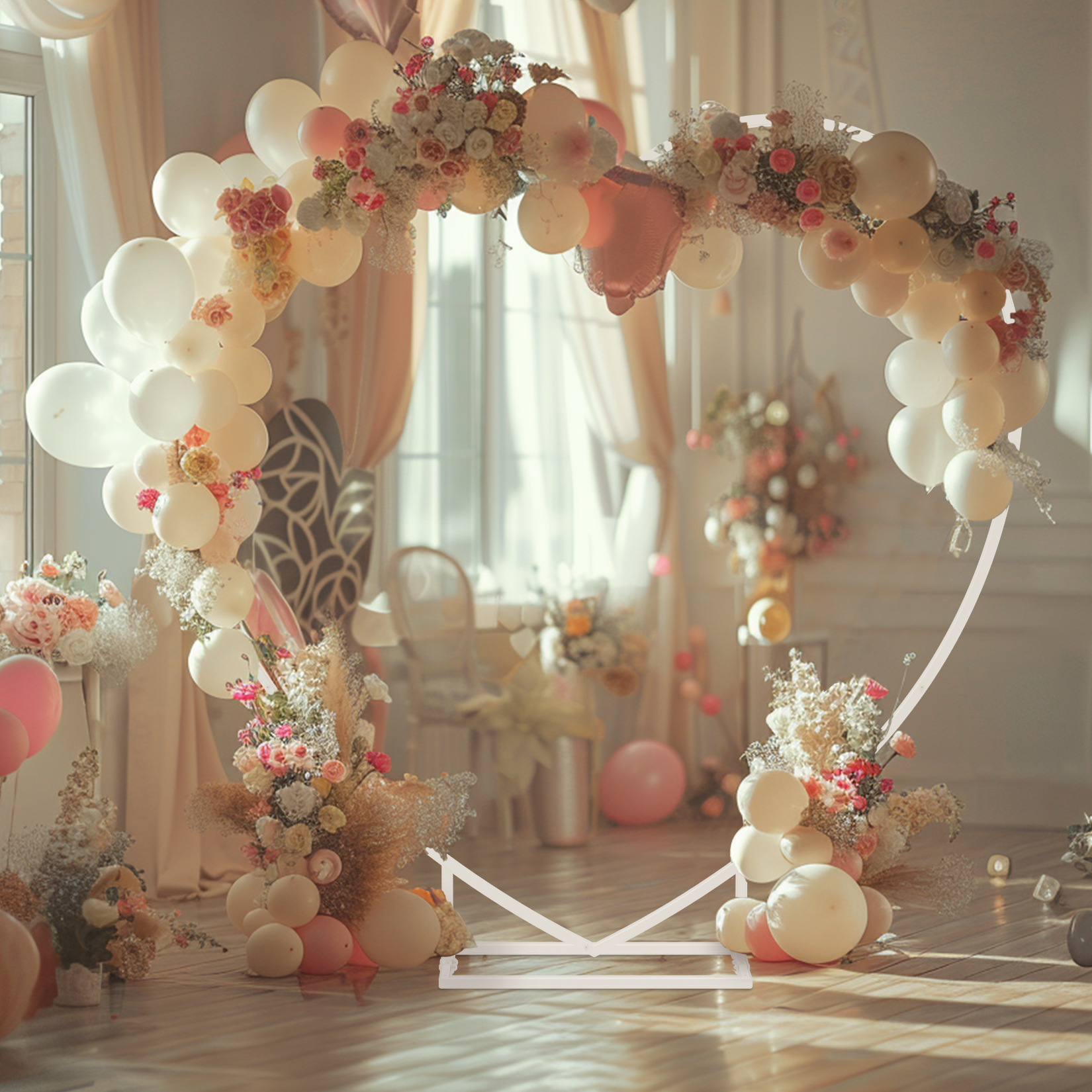 심장 모양의 흰색 금속 풍선 아치 스탠드 프레임 디스플 - Balloon Arch Kit 리뷰 및 가격