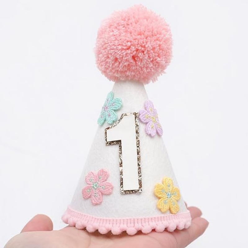 여아용 화려한 꽃무늬 돌잔치 콘 모자, 아기 돌잔치 콘 - Party Hat Cone 리뷰 및 가격