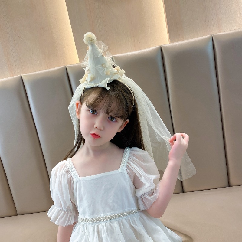 어린이 생일 파티 헤어밴드 반짝이 튤 베일 콘 모자 헤 - Party Hat Cone 리뷰 및 가격