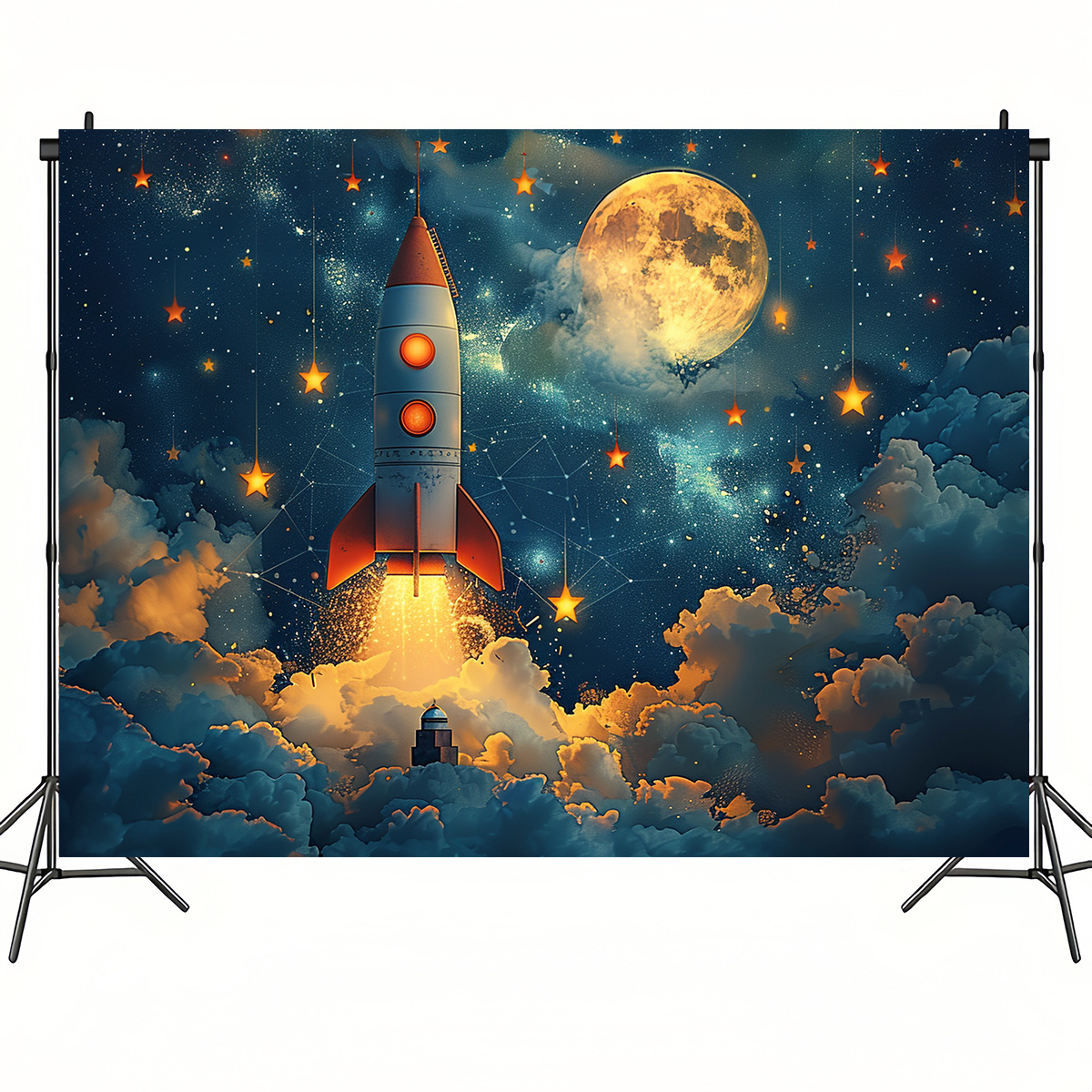 1개의 꿈꾸는 밤하늘 로켓 벽걸이, 달, 별, 로켓 발 - Event Launch Party 리뷰 및 가격